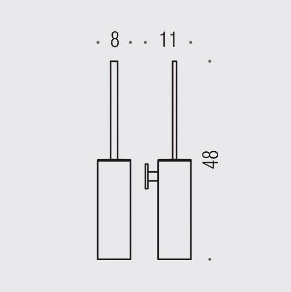 Ершик COLOMBO DESIGN LOOK B1607.NM настенный цвет черный матовый