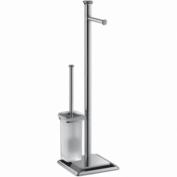 Стойка COLOMBO DESIGN PORTOFINO B3218 напольная с держателем туалетной бумаги и ершиком цвет хром