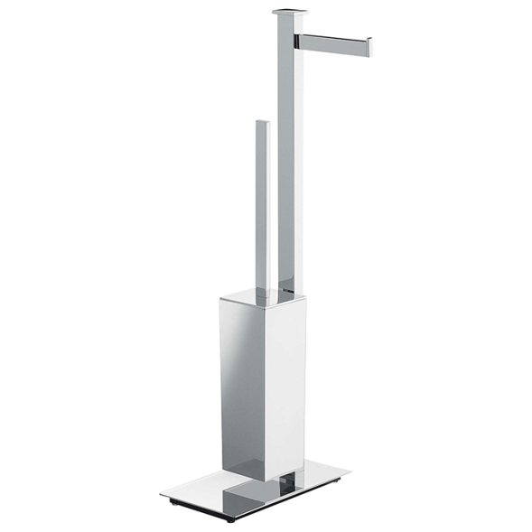 Стойка COLOMBO DESIGN UNITS B9107D.CR напольная с держателем туалетной бумаги и ершиком цвет хром B9107D.CR