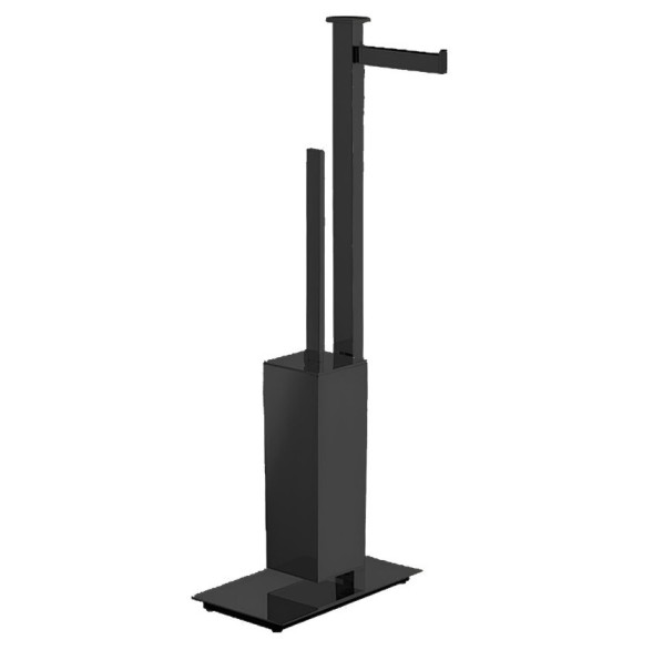 Стойка COLOMBO DESIGN UNITS B9107D.NM напольная с держателем туалетной бумаги и ершиком цвет черный матовый