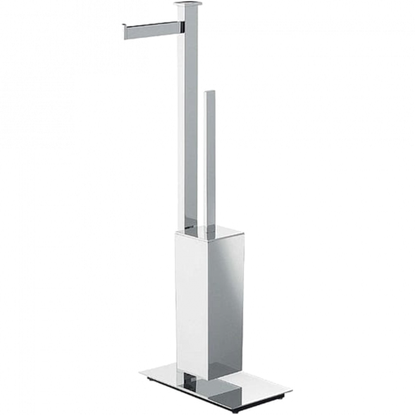 Стойка COLOMBO DESIGN UNITS B9107S.CR напольная с держателем туалетной бумаги и ершиком цвет хром B9107S.CR