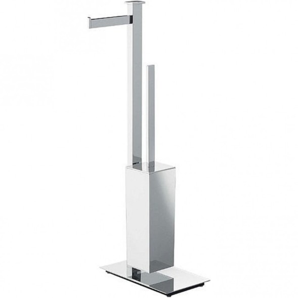 Стойка COLOMBO DESIGN UNITS B9107S.CR напольная с держателем туалетной бумаги и ершиком цвет хром B9107S.CR