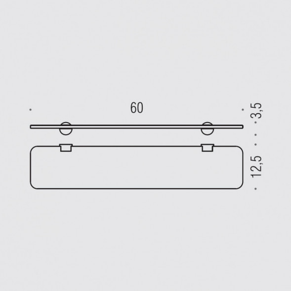 Полочка COLOMBO DESIGN PLUS W4916.HPS1 стеклянная цвет нержавеющая сталь