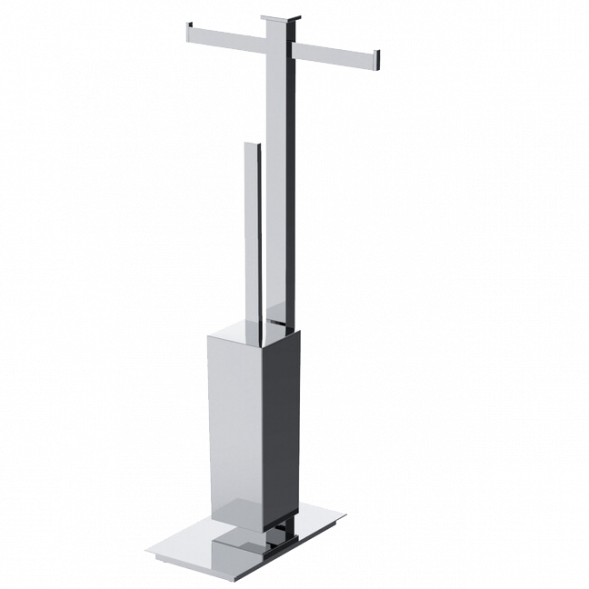 Стойка COLOMBO DESIGN UNITS B9108 напольная с двойным держателем туалетной бумаги и ершиком цвет хром B9108.CR