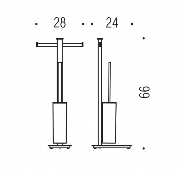 Стойка COLOMBO DESIGN UNITS B9108 напольная с двойным держателем туалетной бумаги и ершиком цвет хром B9108.CR