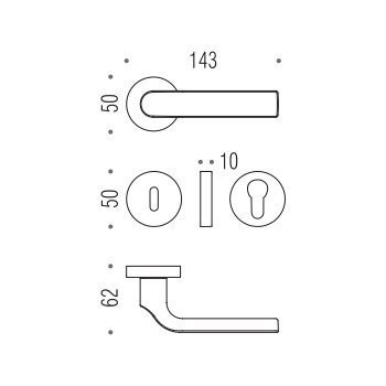 Дверная ручка Colombo META KG11RSB хром матовый KG11RSB.CM