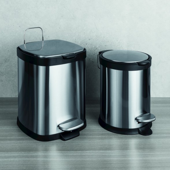 Ведро COLOMBO DESIGN COMPLEMENTI B9212 напольное с крышкой с педалью 3 л цвет нержавеющая сталь B9212.IS