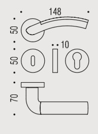 Дверная ручка Colombo MILLA LC31R хром/хром матовый LC31R.CM