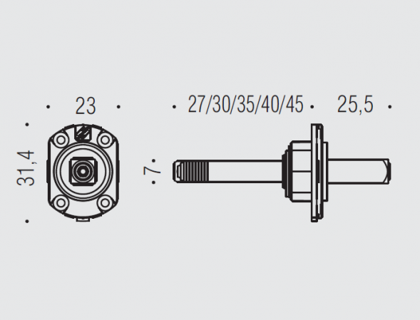 Переходник оконный Colombo DKZERO.40 для монтажа оконных ручек zero