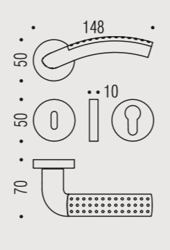 Дверная ручка Colombo MILLA LC41R золото/золото матовое LC41R.OL/OM