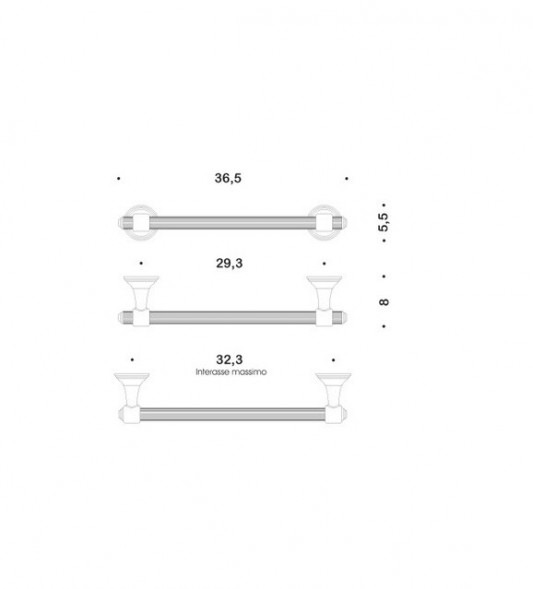 Полотенцедержатель COLOMBO DESIGN HERMITAGE B3309 широкий цвет хром B3309.CR