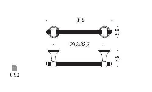 Полотенцедержатель COLOMBO DESIGN HERMITAGE B3309.OA широкий цвет античная латунь
