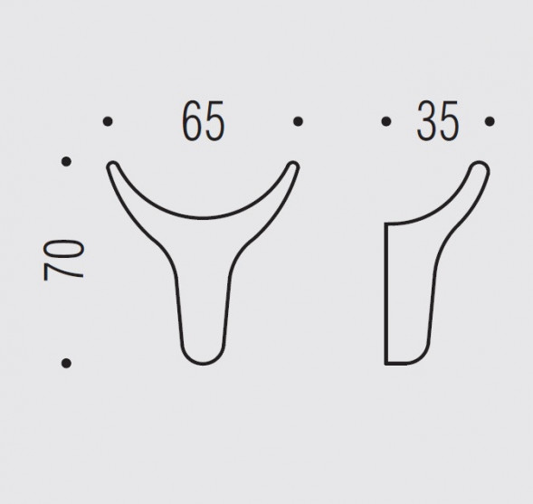 Крючок COLOMBO DESIGN HOOK 1 AM17 двойной цвет хром AM17.CR