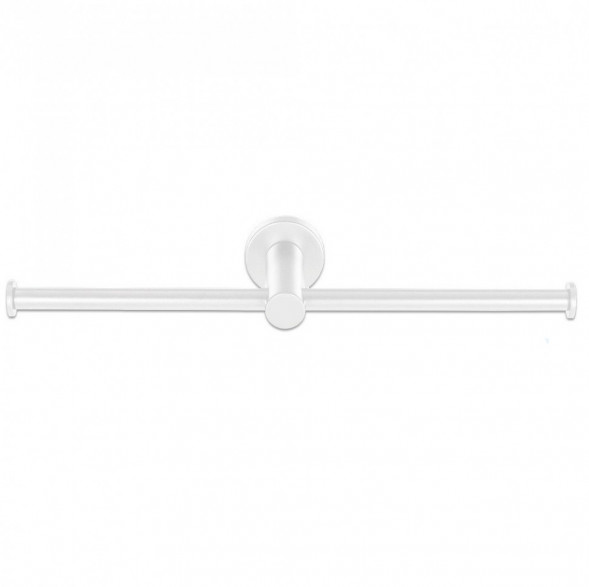 Держатель туалетной бумаги COLOMBO DESIGN PLUS W4990.BM двойной без крышки цвет белый матовый