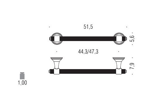 Полотенцедержатель COLOMBO DESIGN HERMITAGE B3310.HPS широкий цвет золото