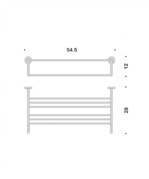Полотенцедержатель COLOMBO DESIGN BASIC B2787 Полка двойная цвет хром B2787.CR