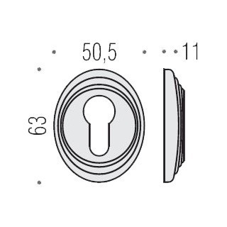Накладка под цилиндр Colombo Rosetta DB13 бронза DB13.BR