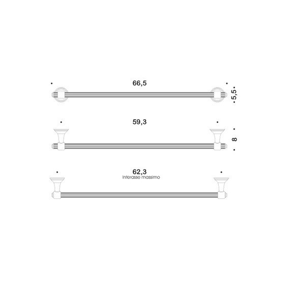 Полотенцедержатель COLOMBO DESIGN HERMITAGE B3311 широкий цвет хром B3311.CR