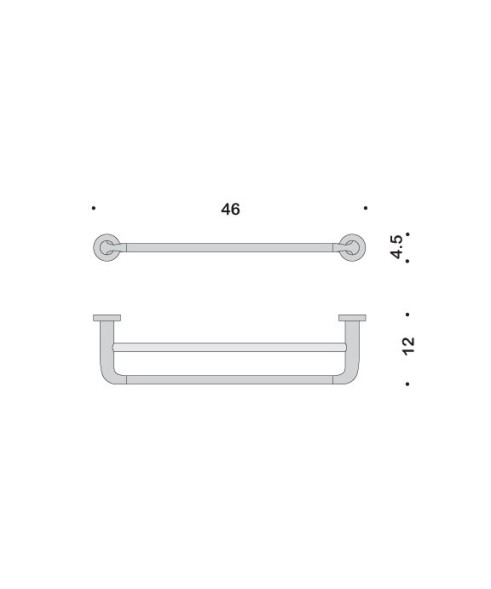 Полотенцедержатель COLOMBO DESIGN BASIC B2788 широкий двойной цвет хром B2788.CR