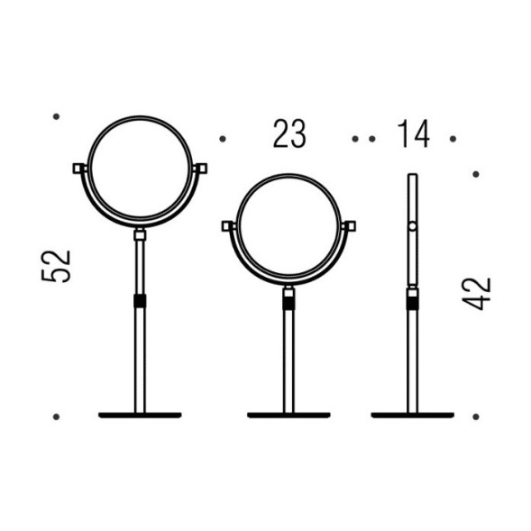 Косметическое зеркало COLOMBO DESIGN SPECCHI INGRANDITORI B9752 настольное увеличение 3 раза регулируемое по высоте цвет хром B9752.CR