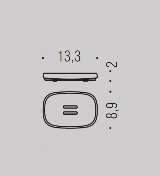 Мыльница COLOMBO DESIGN TRENTA B3040.GM настольная графит матовый