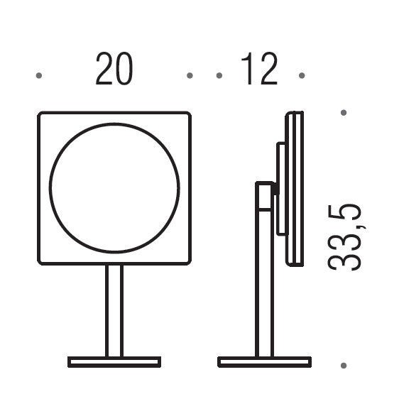 Косметическое зеркало COLOMBO DESIGN SPECCHI INGRANDITORI B9755 настольное с подсветкой увеличение 3 раза питание от розетки цвет хром B9755.CR