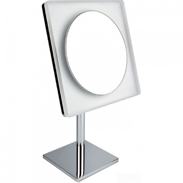 Косметическое зеркало COLOMBO DESIGN SPECCHI INGRANDITORI B9755 настольное с подсветкой увеличение 3 раза питание от розетки цвет хром B9755.CR
