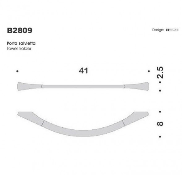 Полотенцедержатель COLOMBO DESIGN LAND B2809 широкий цвет хром B2809.CR