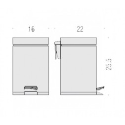 Ведро COLOMBO DESIGN COMPLEMENTI B9210.NM напольное с крышкой с педалью 3 л цвет черный матовый