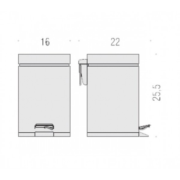 Ведро COLOMBO DESIGN COMPLEMENTI B9210.NM напольное с крышкой с педалью 3 л цвет черный матовый