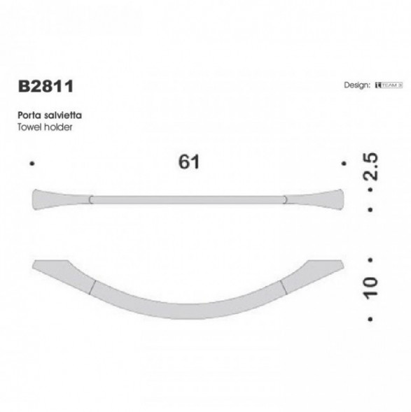 Полотенцедержатель COLOMBO DESIGN LAND B2811 широкий цвет хром B2811.CR