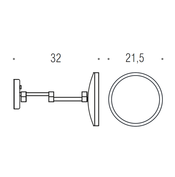Косметическое зеркало COLOMBO DESIGN SPECCHI INGRANDITORI B9954.NE настенное с подсветкой увеличение 3 раза питание от сети цвет черный B9954.NE