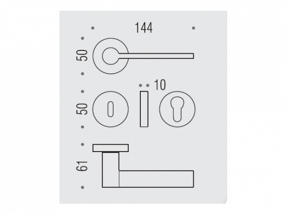 Дверная ручка Colombo TOOL MD11R хром матовый MD11R.CM