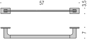 Полотенцедержатель COLOMBO DESIGN LOOK B1610.NM широкий цвет черный матовый B1610.NM