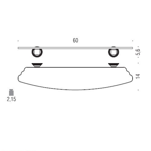 Полочка COLOMBO DESIGN HERMITAGE B3316 стеклянная цвет хром B3316.CR