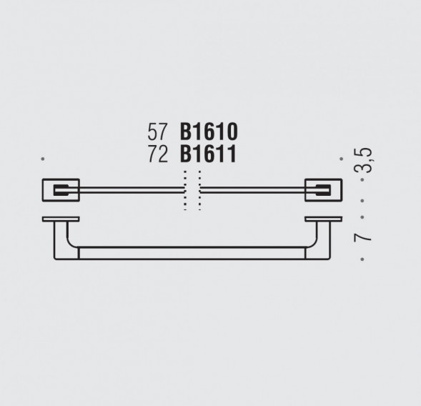 Полотенцедержатель COLOMBO DESIGN LOOK B1611 широкий цвет хром B1611.CR