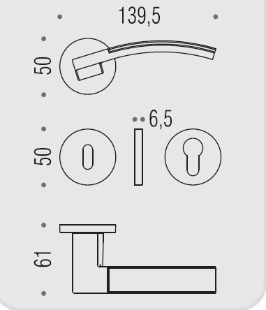 Дверная ручка Colombo TRAMA LC71R хром матовый/хром LC71R.CR/CM
