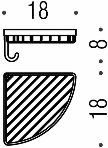 Полочка корзинка COLOMBO DESIGN ANGOLARI B9602 настенная цвет хром B9602.CR