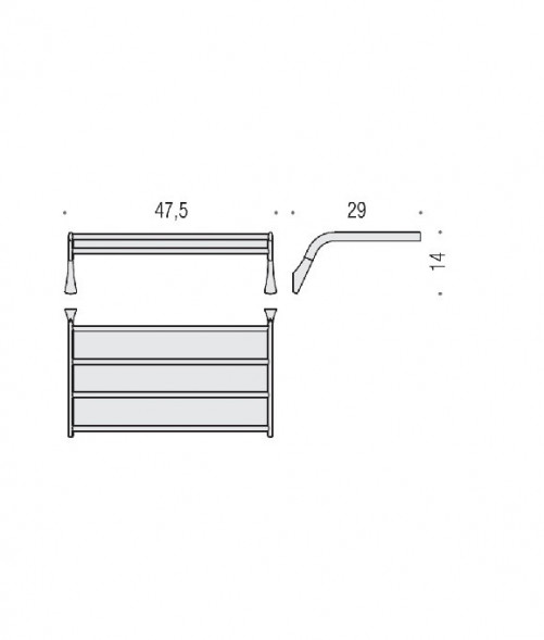 Полотенцедержатель COLOMBO DESIGN LAND B2887 Полка цвет хром B2887.CR