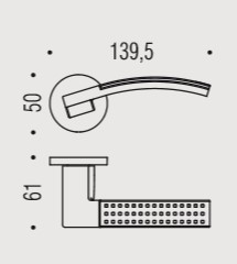 Дверная ручка Colombo TRAMA LC81RSB хром матовый/хром LC81RSB.CR/CM