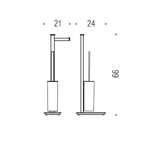 Стойка COLOMBO DESIGN UNITS B9107X.NM напольная с держателем туалетной бумаги и ершиком цвет черный матовый B9107X.NM