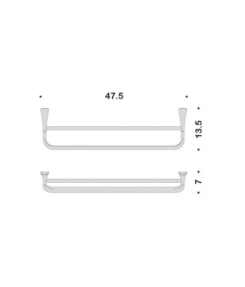 Полотенцедержатель COLOMBO DESIGN LAND B2888 широкий двойной цвет хром B2888.CR