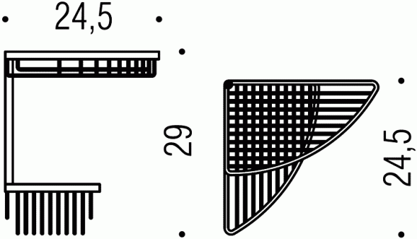 Полочка корзинка COLOMBO DESIGN ANGOLARI B9609 угловая двойная цвет хром B9609.CR