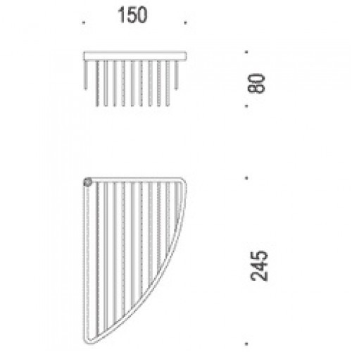 Полочка корзинка COLOMBO DESIGN ANGOLARI B9610 угловая одинарная цвет хром B9610.CR