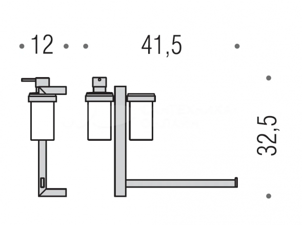 Подвесная штанга Colombo Units с аксессуарами B9121.S.CR-VAN   B9121S.CR
