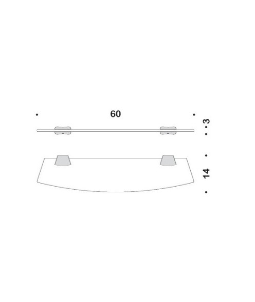 Полочка COLOMBO DESIGN LAND B2816 стеклянная цвет хром B2816.CR