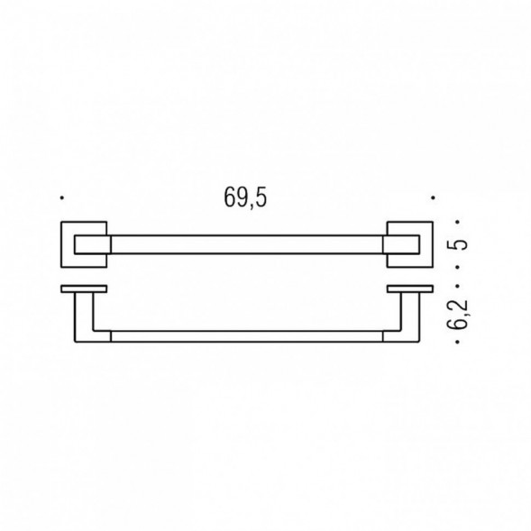 Полотенцедержатель COLOMBO DESIGN BASICQ B3711 широкий цвет хром B3711.CR