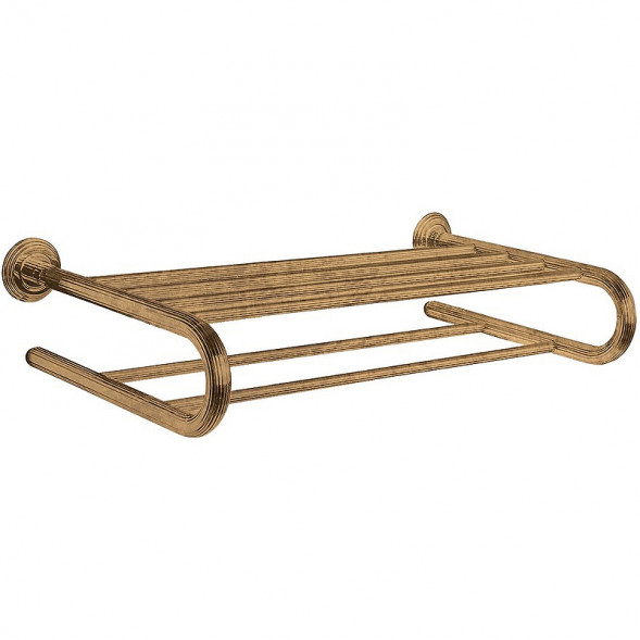 Полотенцедержатель COLOMBO DESIGN HERMITAGE B3387.OA Полка двойная античная латунь B3387.OA
