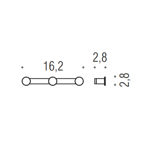 Крючок COLOMBO DESIGN MINI CD117 тройной цвет хром CD117.CR