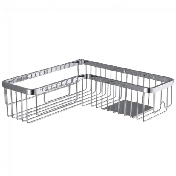 Полочка корзинка COLOMBO DESIGN ANGOLARI B9614 угловая одинарная с металлической полочкой цвет хром B9614.CR